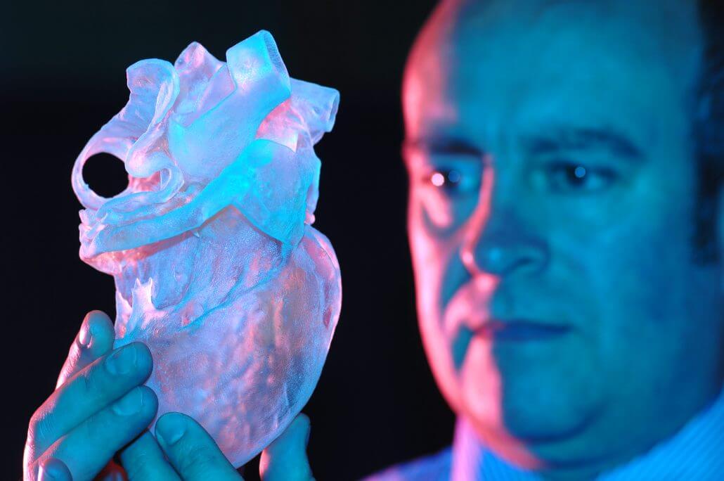 Coração produzido através da impressão 3D, facilitando as operações. Fonte: OpenBiomedical.org