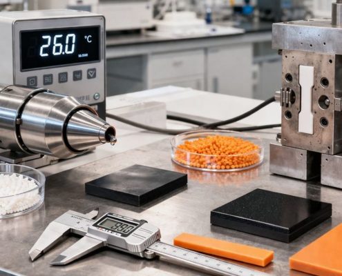 Influência da temperatura e pressão de moldagem na contração de polímeros